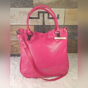 Trina Turk Pink Leather Tote Bag W/ Crossbody